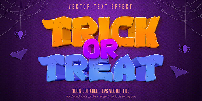Trick or treat Halloween editable text effect