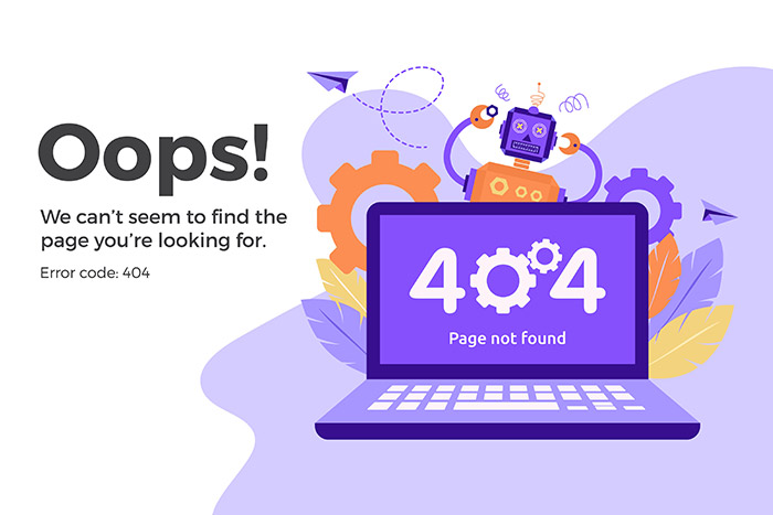 Error 404 unavailable web page. File not found concept